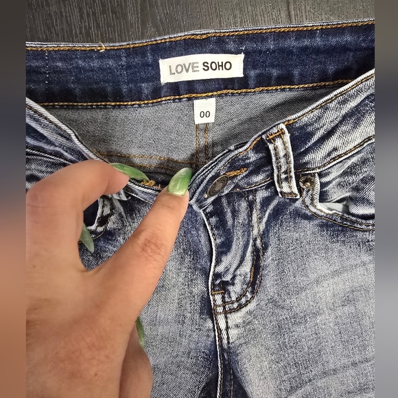 High-Rise Light Blue Flare Jeans — Wide Leg Denim - Picture 4 of 4